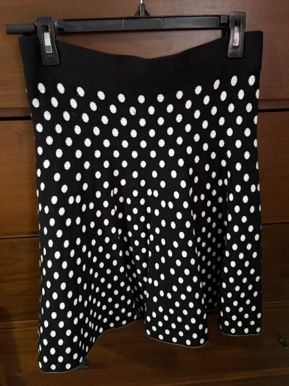 Maeve Black and White Polka Dot Skater Skirt